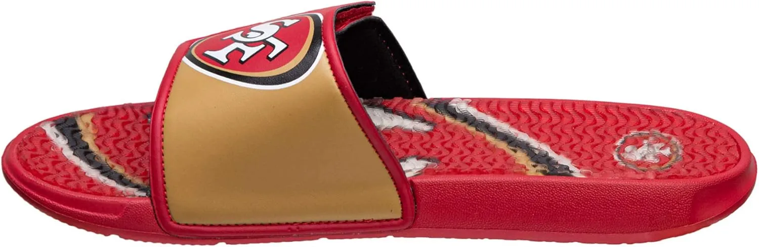 FOCO Men's NFL Team Logo Sport Shower Foam Slide Flip Flop Sandals