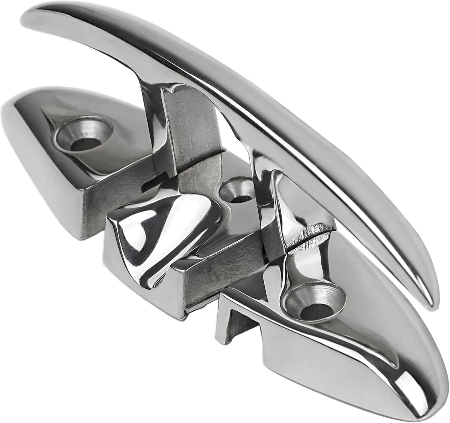 Folding Boat Cleats 5 inch 6 inch 316 Stainless Steel Flip up Dock Cleats Marine Grade Rope Cleat for Deck with Fasteners
