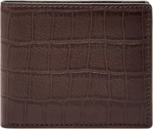 Fossil Men's Derrick RFID-Blocking Leather Bifold Wallet with Flip ID Window for Men