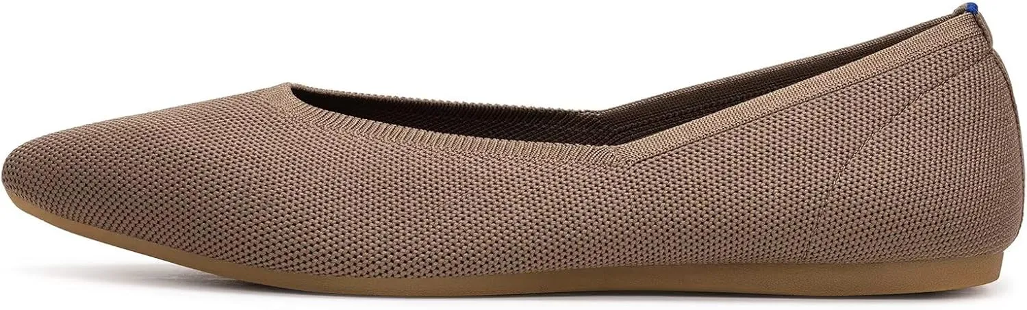 Frank Mully Womens Pointed Toe Flats Knit Dress Shoes Comfort Women Shoes Slip On Shoes for Woman Classic Softable Shoes Low Wedge