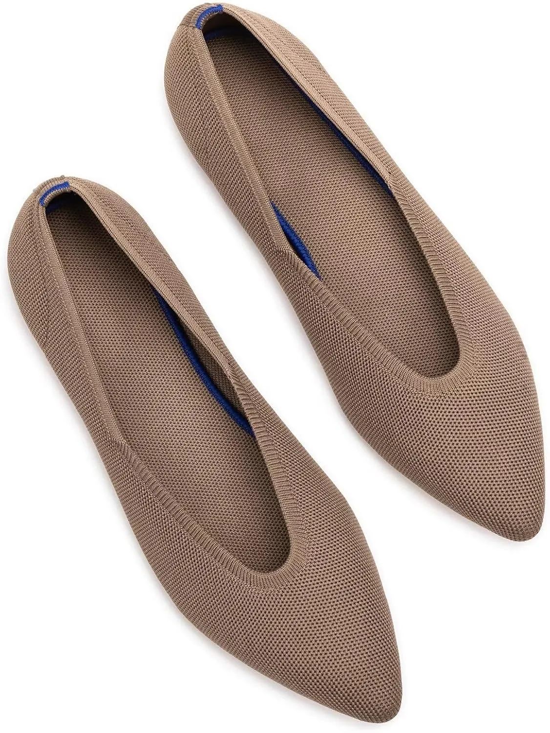 Frank Mully Womens Pointed Toe Flats Knit Dress Shoes Comfort Women Shoes Slip On Shoes for Woman Classic Softable Shoes Low Wedge