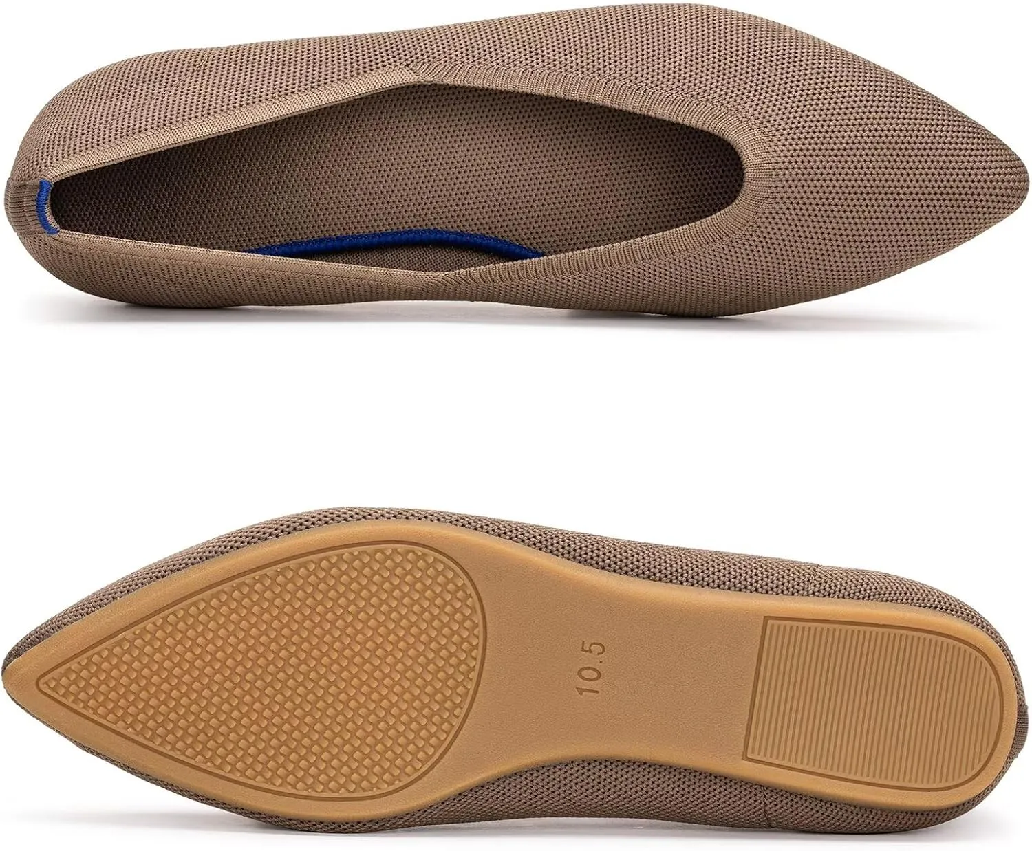 Frank Mully Womens Pointed Toe Flats Knit Dress Shoes Comfort Women Shoes Slip On Shoes for Woman Classic Softable Shoes Low Wedge