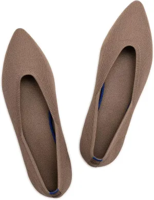Frank Mully Womens Pointed Toe Flats Knit Dress Shoes Comfort Women Shoes Slip On Shoes for Woman Classic Softable Shoes Low Wedge