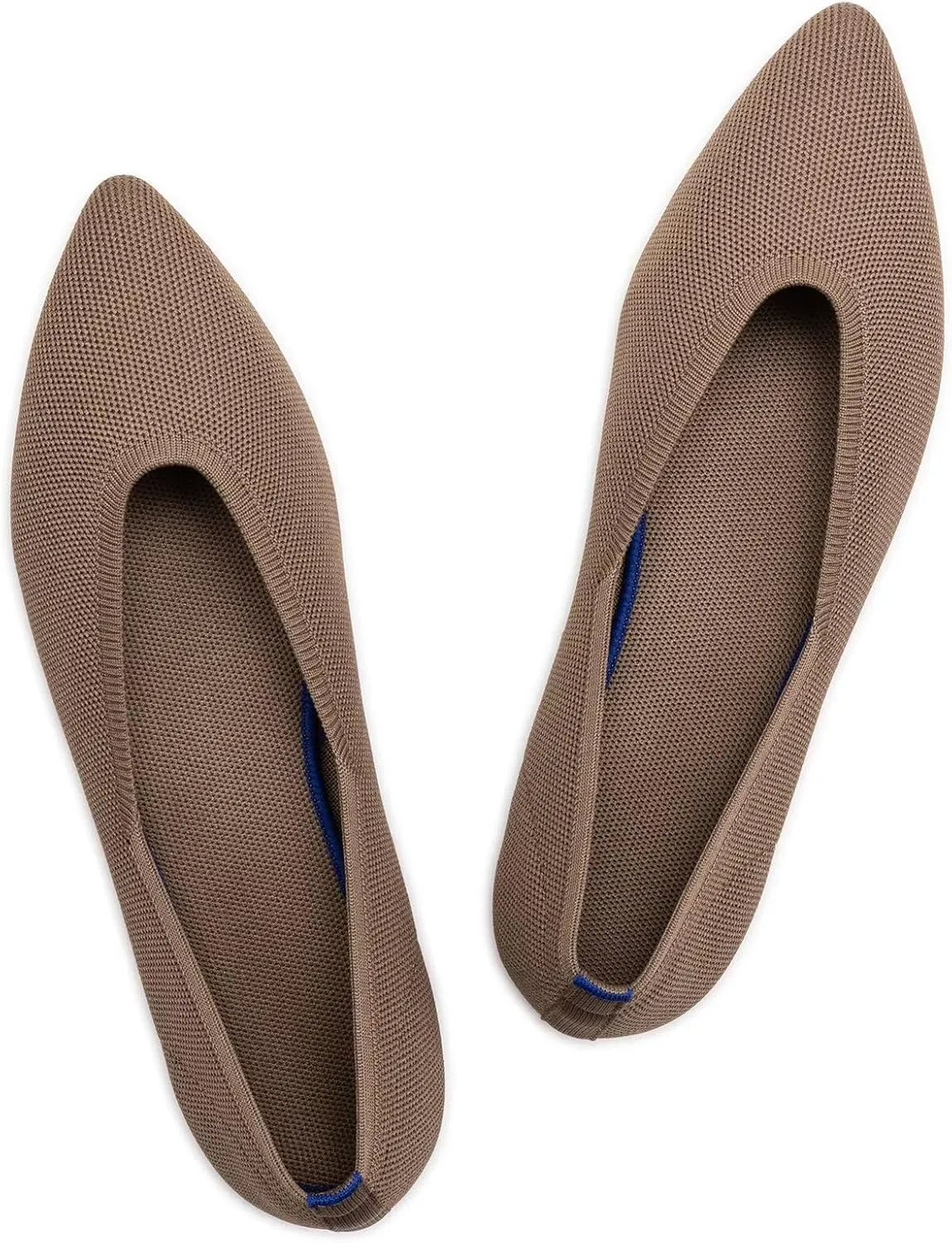 Frank Mully Womens Pointed Toe Flats Knit Dress Shoes Comfort Women Shoes Slip On Shoes for Woman Classic Softable Shoes Low Wedge