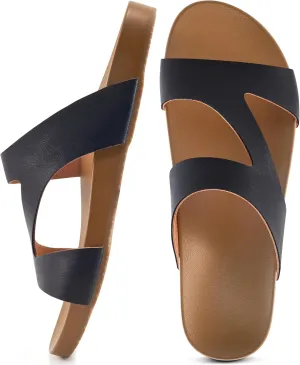 FUDYNMALC Women Orthopedic Slides Sandals: Comfortable Arch Support Shoes Summer Dressy Flat Slip On Walking Slippers