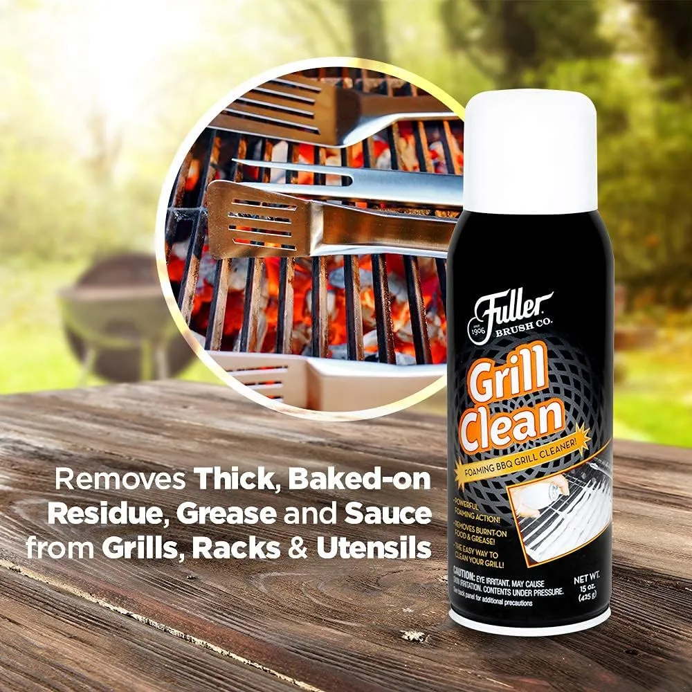 Fuller Brush Grill Cleaner - Heavy Duty Foaming Spray for Cleaning Oven, Grilling Griddle & Iron Plate - Safe & Easy Grease Remover for Clean BBQ Racks & Grills 2 Pack