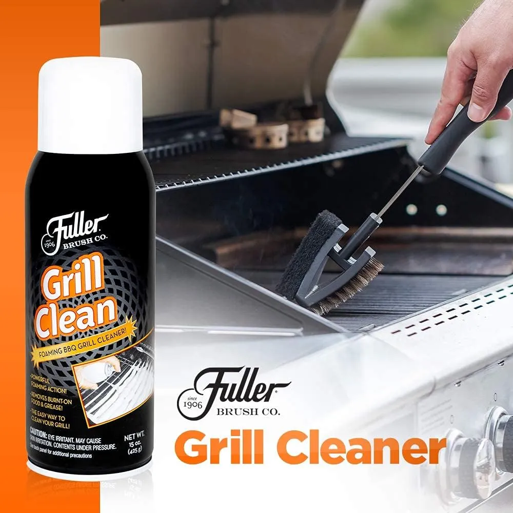 Fuller Brush Grill Cleaner - Heavy Duty Foaming Spray for Cleaning Oven, Grilling Griddle & Iron Plate - Safe & Easy Grease Remover for Clean BBQ Racks & Grills 2 Pack