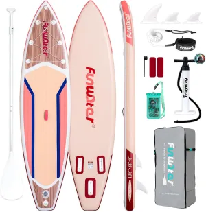 FunWater Inflatable Stand Up Paddle Board with Premium SUP Paddleboard Accessories, Wide Stable Anti-Slip EVA Deck, 11'/10'6" Paddle Boards for Adults & Youth of All Skill Levels