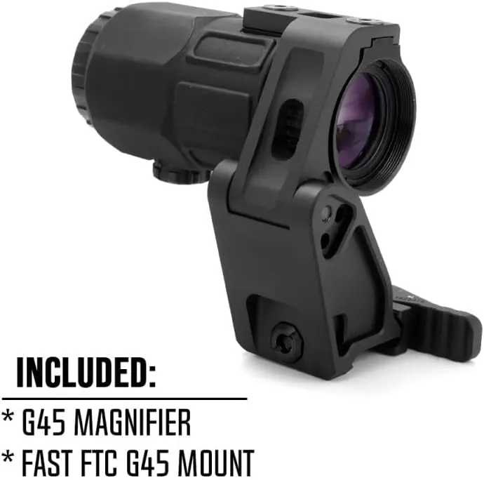 G45 5X Magnifier with 2.26 FTC Mount Combo，Quick Release and Flip-to-Center (FTC) Mechanism，CNC 7065 Alumnium，Black/FDE/TAC (Black)