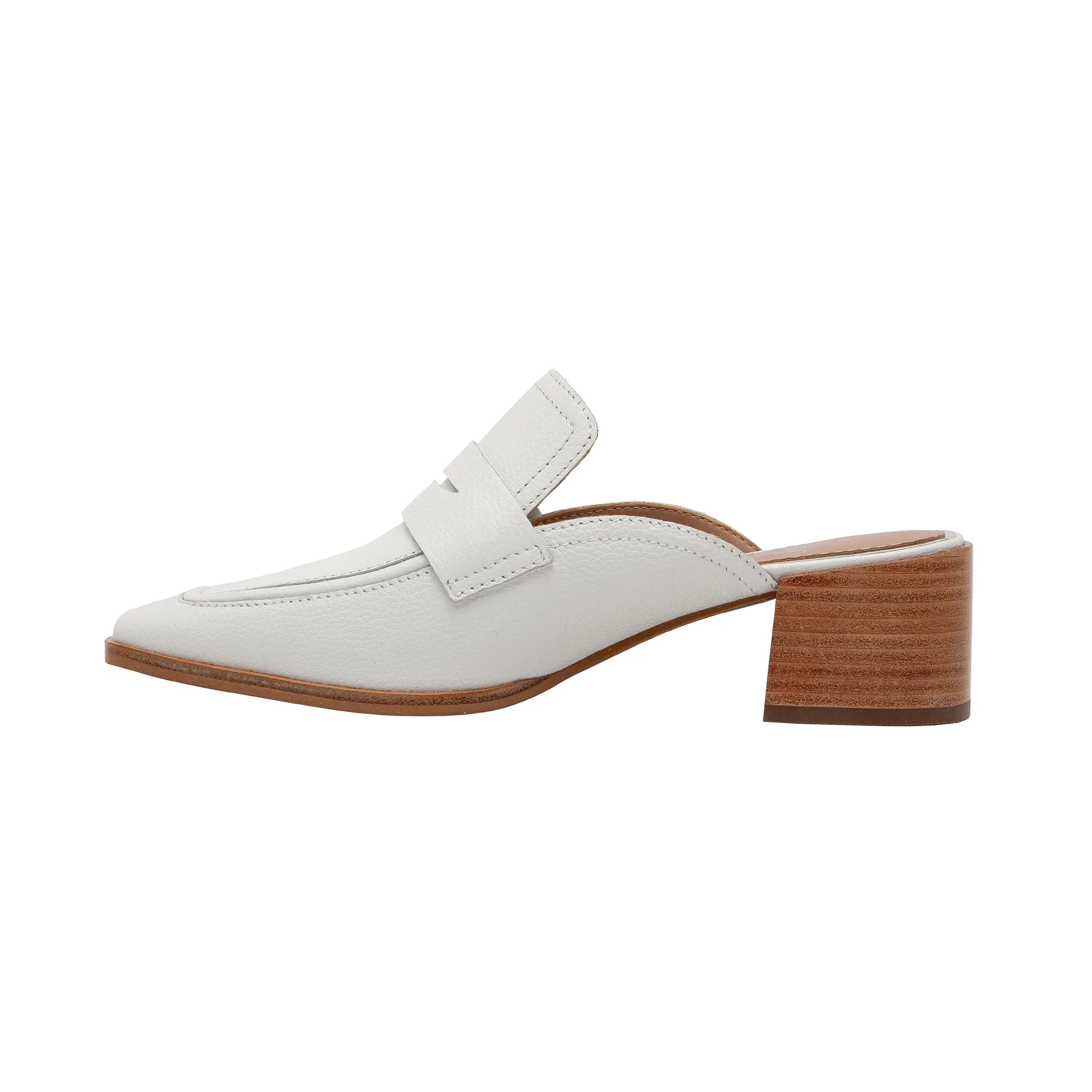 GALIA | Block Heel Penny Loafer Mules