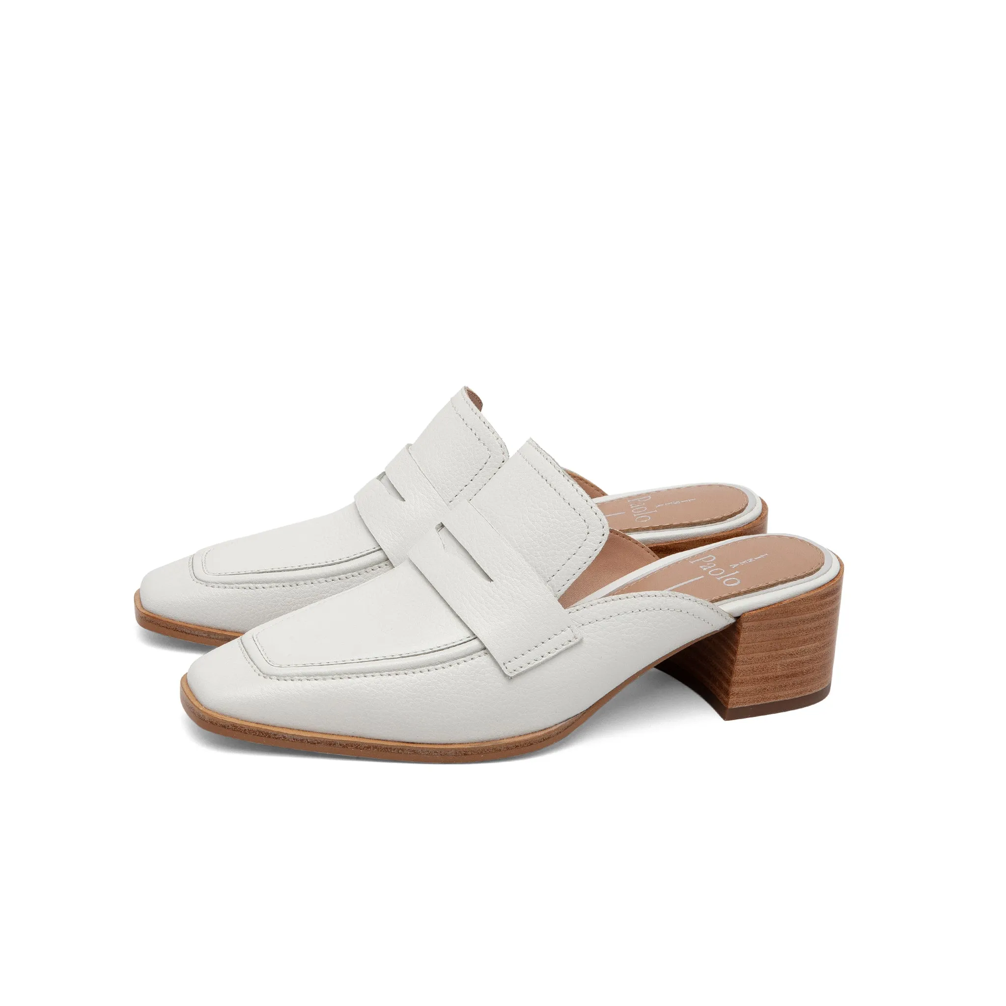 GALIA | Block Heel Penny Loafer Mules