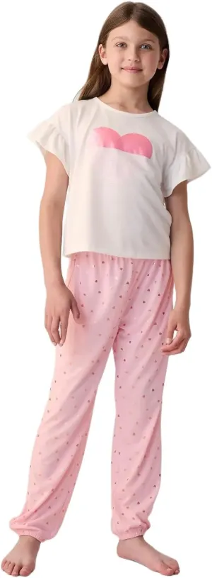 GAP Girls' Flutter Short Sleeve Jogger Sleep Set