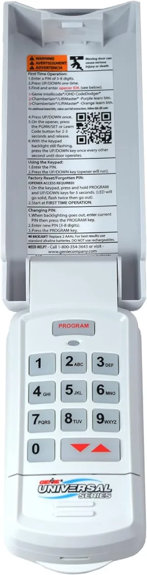 Genie Genuine GUK-R Wireless Universal Garage Door Opener Keypad, Compatible with LiftMaster, Chamberlain, Genie, Craftsman and More