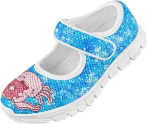 Girls Axolotl Dress Shoes Mary Jane Shoes Princess Ballet Flats Lightweight Slip On School Shoes US 11-2.5