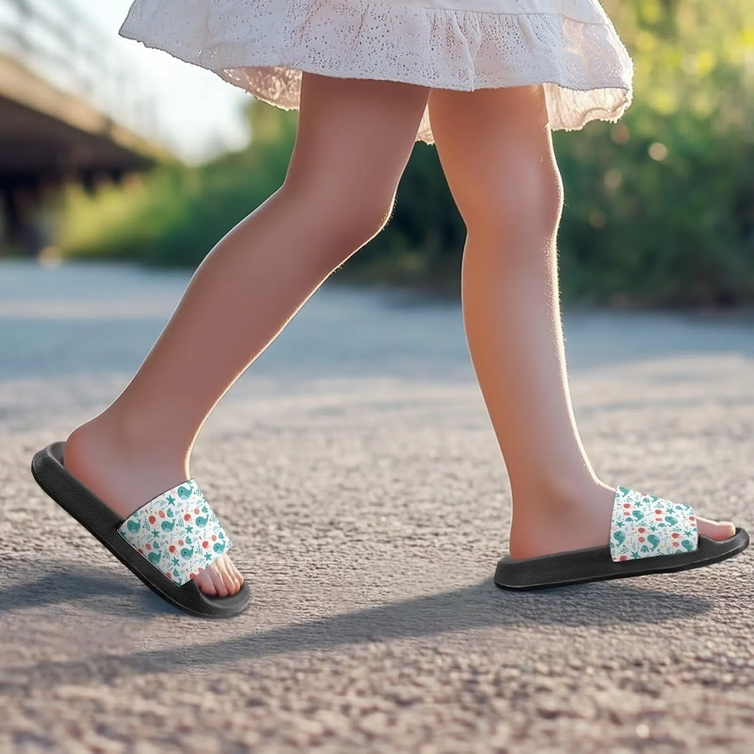 Girls Boys Slide Sandals Kids Summer Comfortable Slippers Slip On for Outdoor Beach Pool Shower Fit Little Big Kids