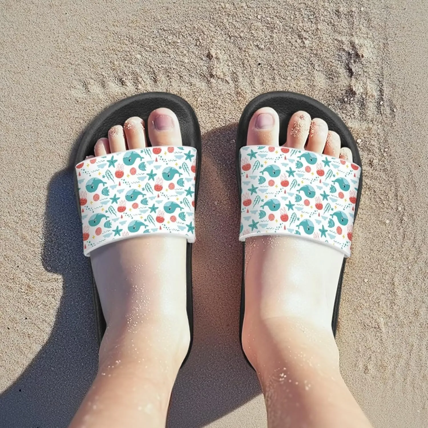 Girls Boys Slide Sandals Kids Summer Comfortable Slippers Slip On for Outdoor Beach Pool Shower Fit Little Big Kids
