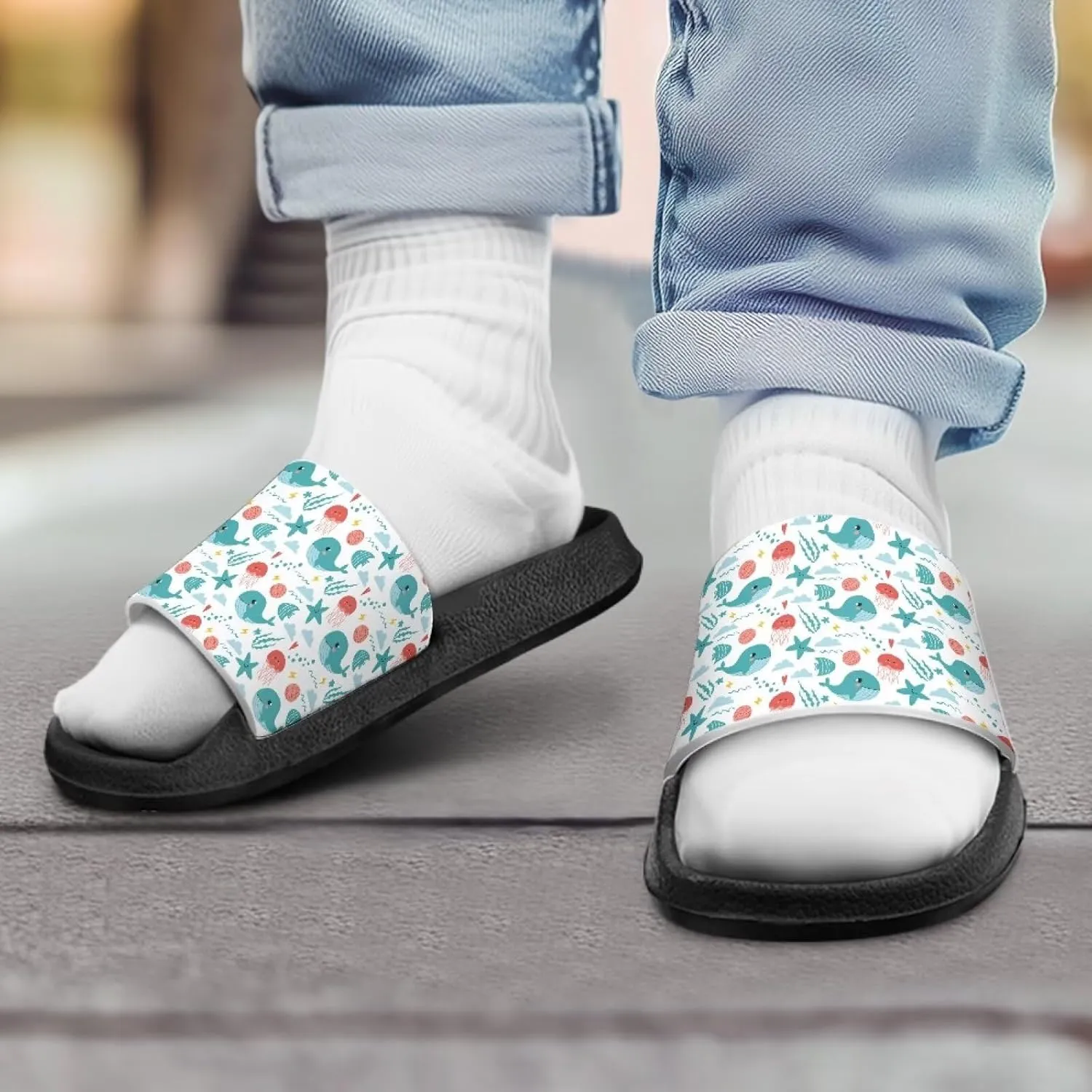 Girls Boys Slide Sandals Kids Summer Comfortable Slippers Slip On for Outdoor Beach Pool Shower Fit Little Big Kids