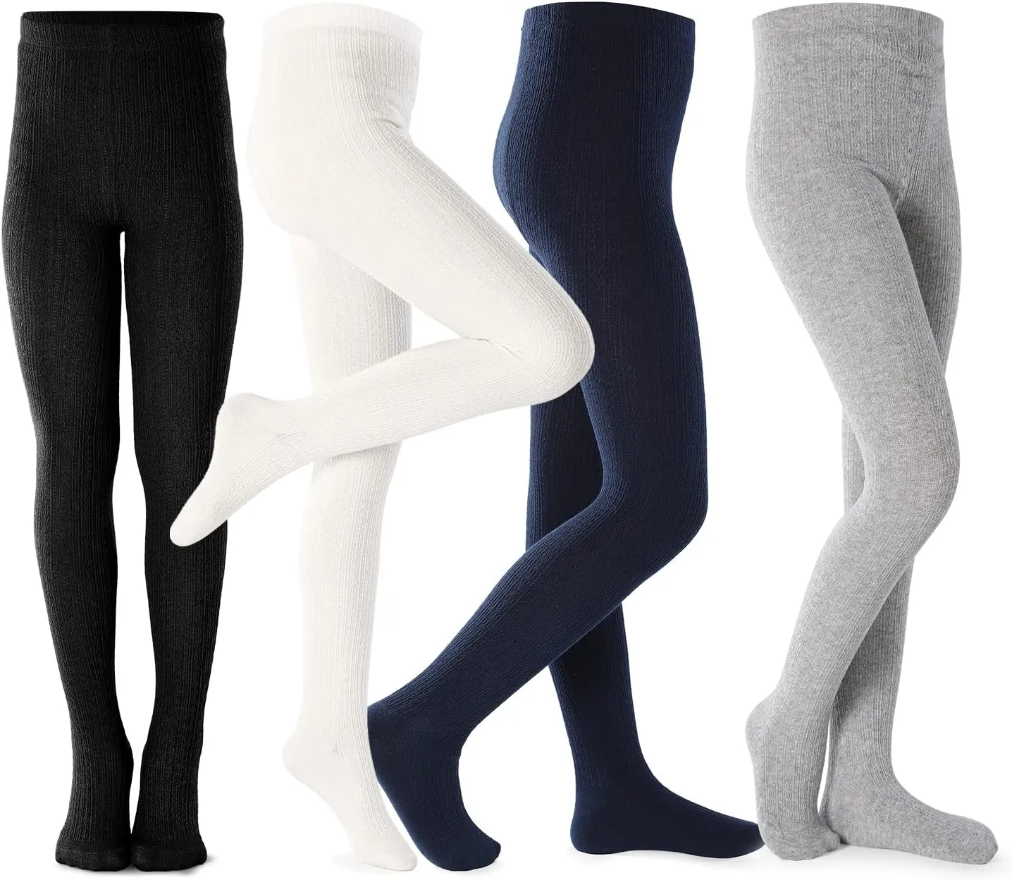 Girls Tights Toddler Cable Knit Cotton Footed Seamless Dance Ballet Baby Girls' Leggings 3/4 Pack