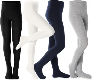 Girls Tights Toddler Cable Knit Cotton Footed Seamless Dance Ballet Baby Girls' Leggings 3/4 Pack