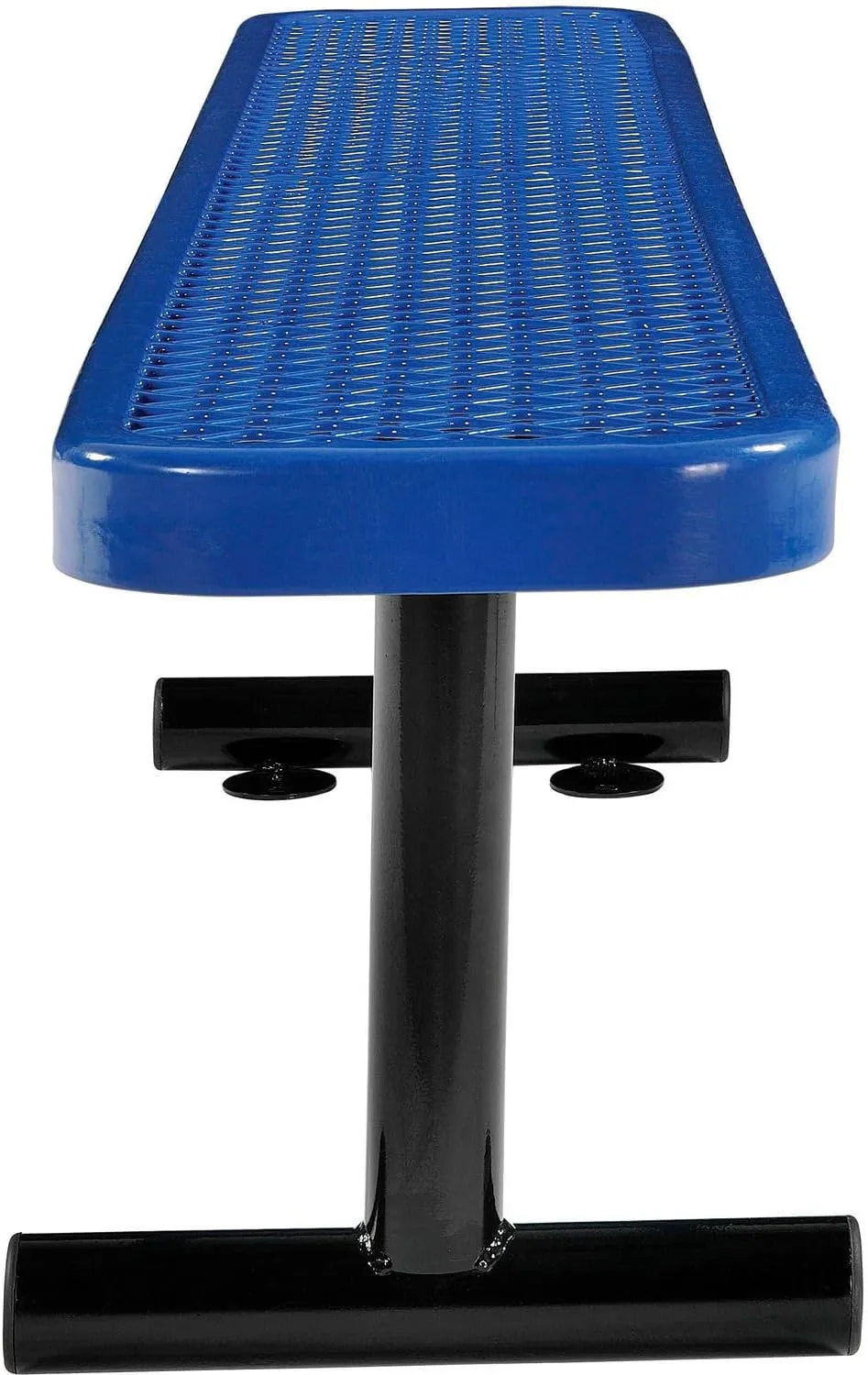 Global Industrial 6'L Heavy Duty Expanded Metal Mesh Flat Bench with Steel Frame, Portable Outdoor Bench, 1000 lbs Capacity, Blue, 72" L x 14-1/2"W x 18" H