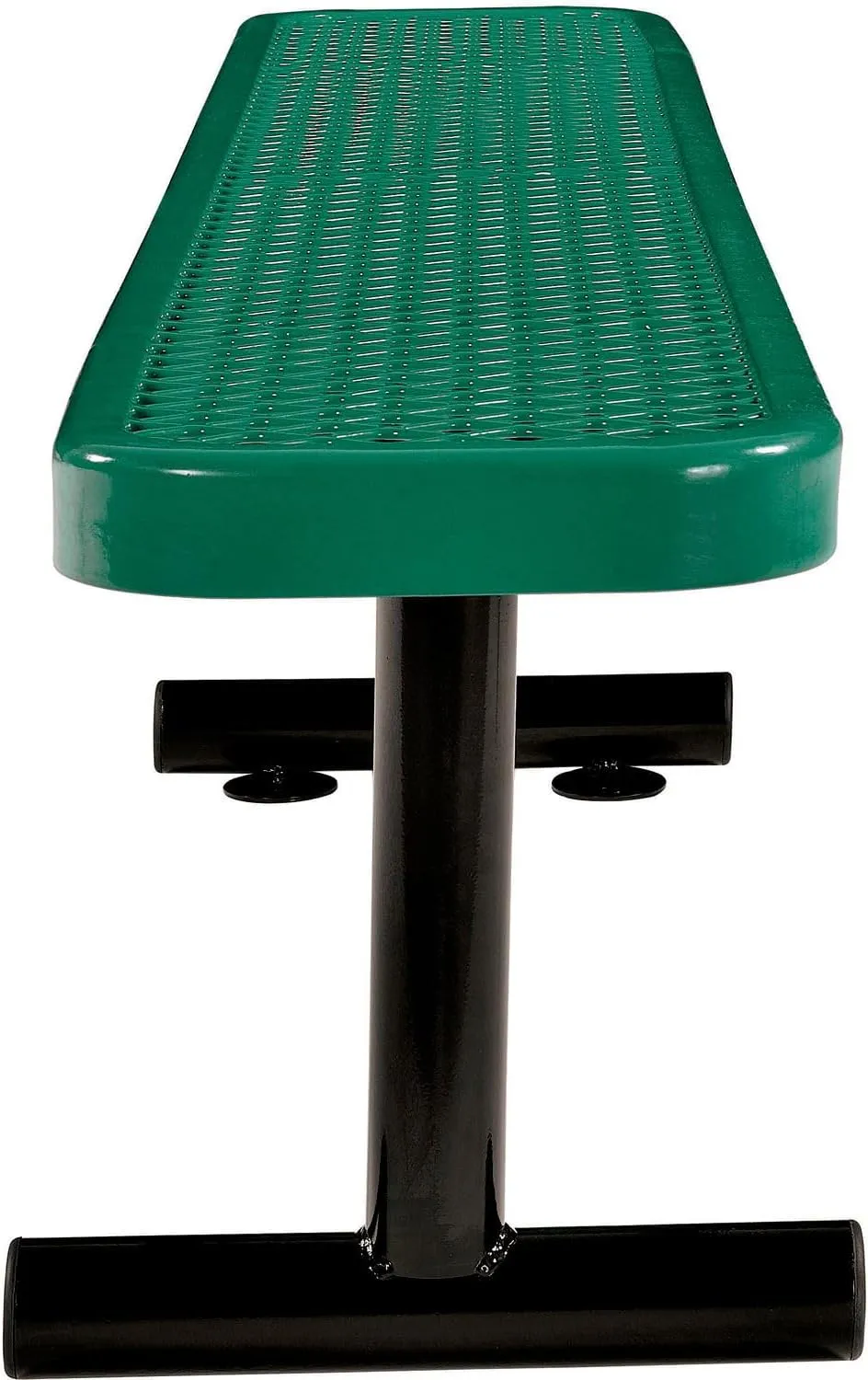 Global Industrial 6'L Heavy Duty Expanded Metal Mesh Flat Bench with Steel Frame, Portable Outdoor Bench, 1000 lbs Capacity, Green, 72" L x 14-1/2"W x 18" H