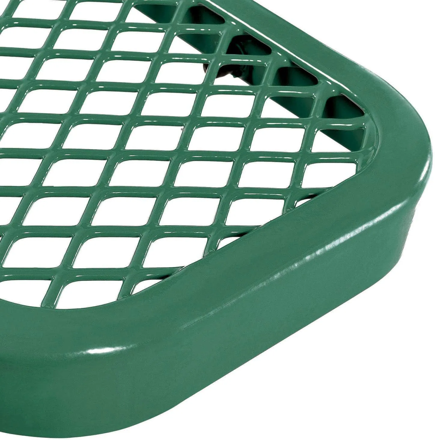 Global Industrial 6'L Heavy Duty Expanded Metal Mesh Flat Bench with Steel Frame, Portable Outdoor Bench, 1000 lbs Capacity, Green, 72" L x 14-1/2"W x 18" H