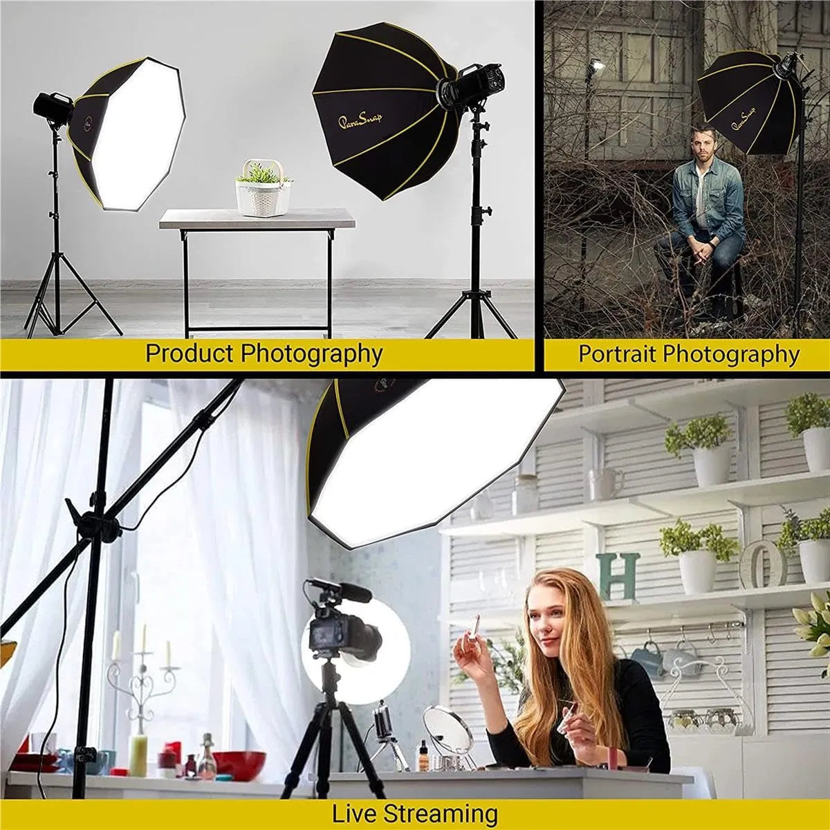 Glow ParaSnap 36" Octa SterlingFibre Bowens Mount Softbox with 144mm Profoto Mount Speedring, This Parabolic Softbox with Quick Speedring Swap is an Ideal Speedlight Round Soft Box