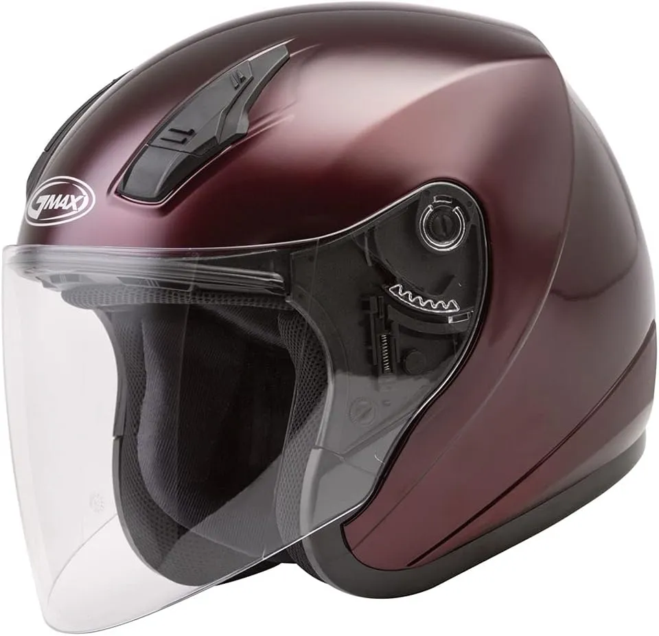 Gmax OF17 Solid Helmet Wine Red Metallic (Red, X-Small)