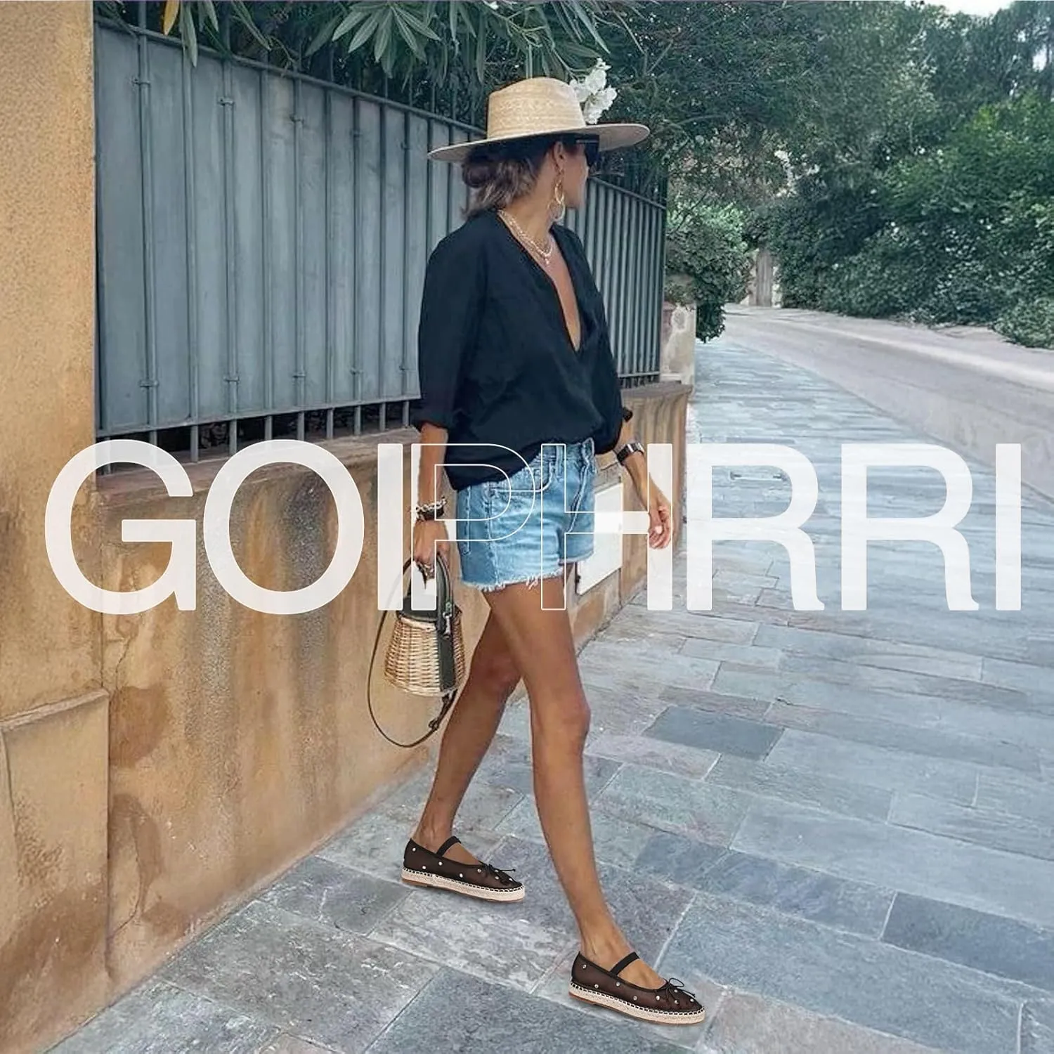 Goiphrri Mesh Mary Jane Flats for Women Platform Espadrilles Bow Knot Mary Janes Straw Mesh Ballet Flats for Women Flatform Dress Pumps
