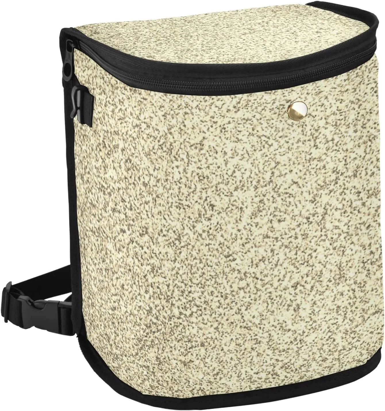 Gold Golden Glitter and Glare Pattern Spill-Proof Car Trash Can Organizer Hanging Large Auto Garbage Storage Bag Bin with Big Opening Lid Leakproof Waste Basket