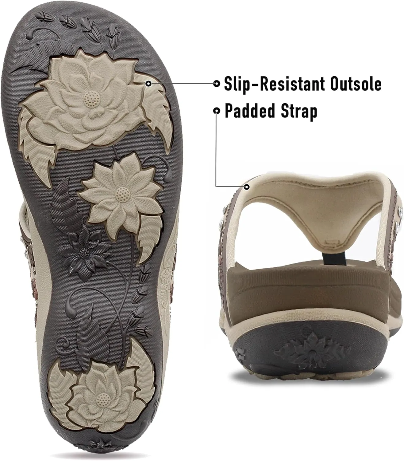 Gold Pigeon Shoes SIGNATURE Comfort Ergonomic Walking Flip Flops for Women