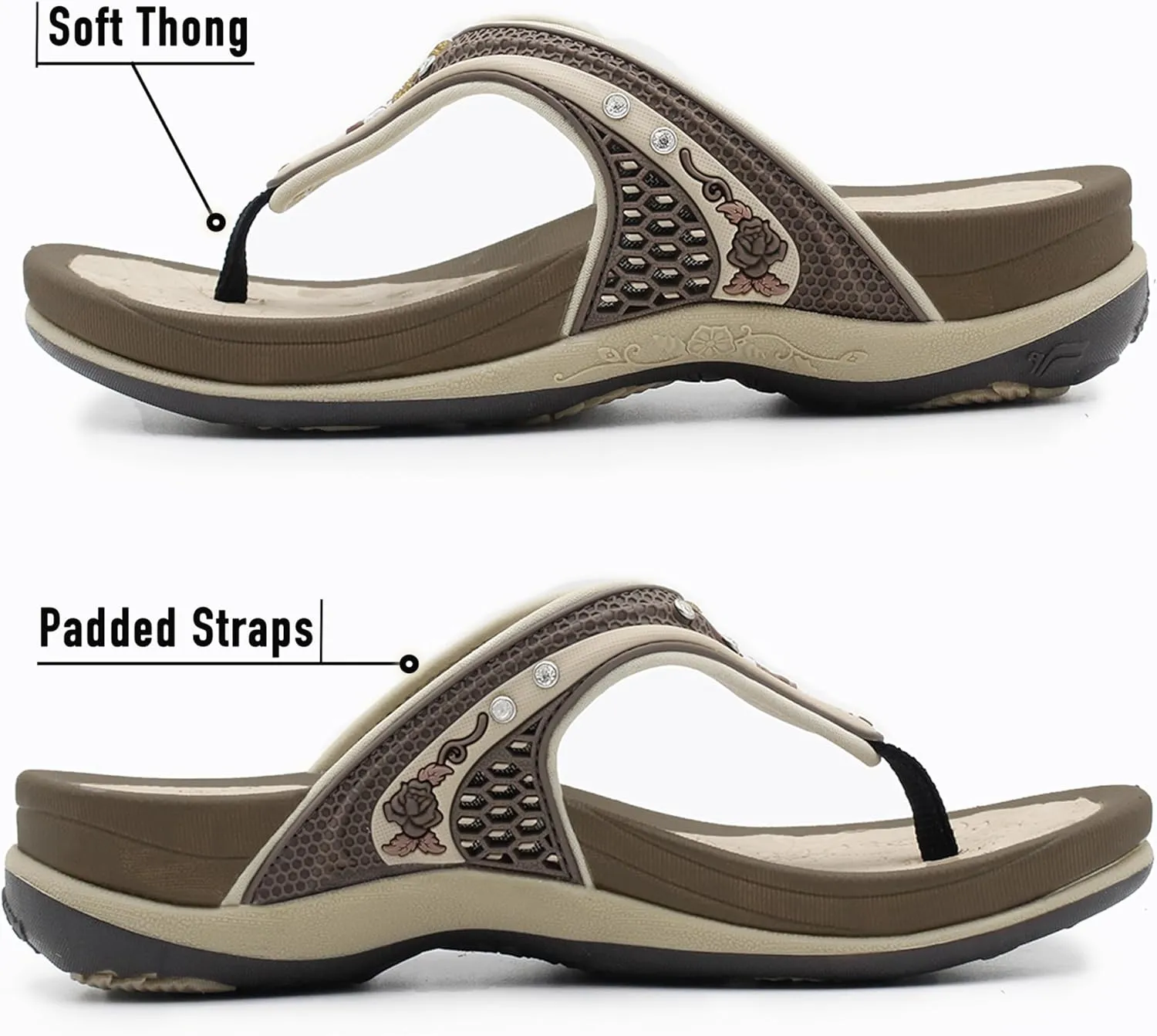 Gold Pigeon Shoes SIGNATURE Comfort Ergonomic Walking Flip Flops for Women