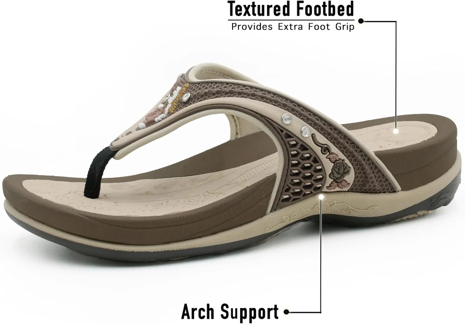 Gold Pigeon Shoes SIGNATURE Comfort Ergonomic Walking Flip Flops for Women
