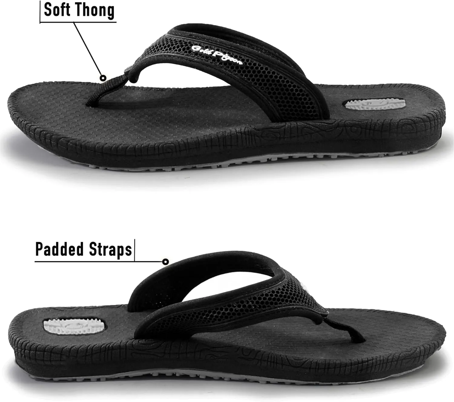 Gold Pigeon Shoes SIMPLUS Unisex Ultra-Cuhion Yoga Mat Flip-Flops with Heel Support