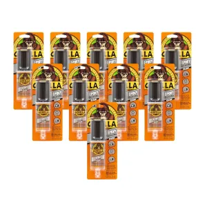 Gorilla 2 Part Epoxy, Clear Epoxy, 0.85 Ounce Syringe (Pack of 10) - 5 Minute Set, Incredibly Strong Bonding