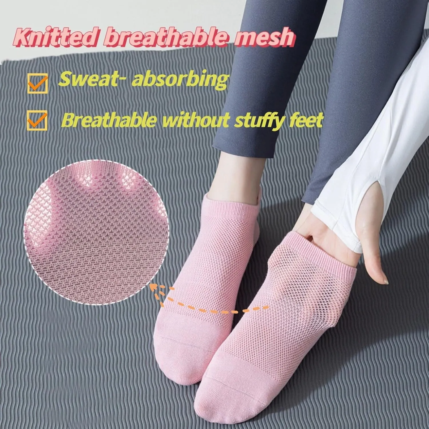 Grip Pilates Yoga Socks for Women Non Slip Hospital Socks for Women Barre Grippy