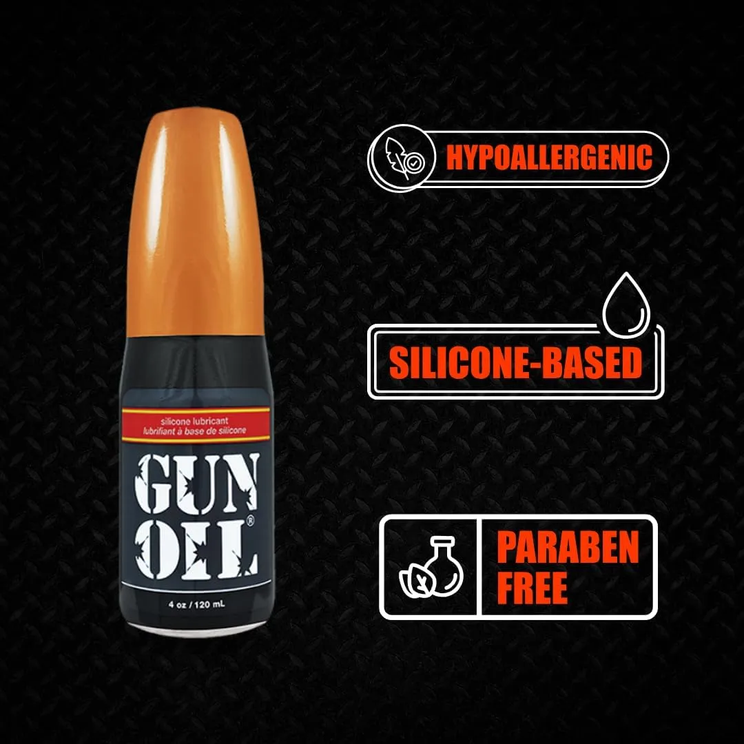 Gun Oil Silicone Based Lubricant 8 Ounce Personal Long-Lasting Sex Lube Condom & Latex-Safe Hypoallergenic Unscented No Residue Non Sticky Intimate Lubrication Works Underwater Couples, Men and Women