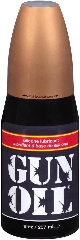 Gun Oil Silicone Based Lubricant 8 Ounce Personal Long-Lasting Sex Lube Condom & Latex-Safe Hypoallergenic Unscented No Residue Non Sticky Intimate Lubrication Works Underwater Couples, Men and Women