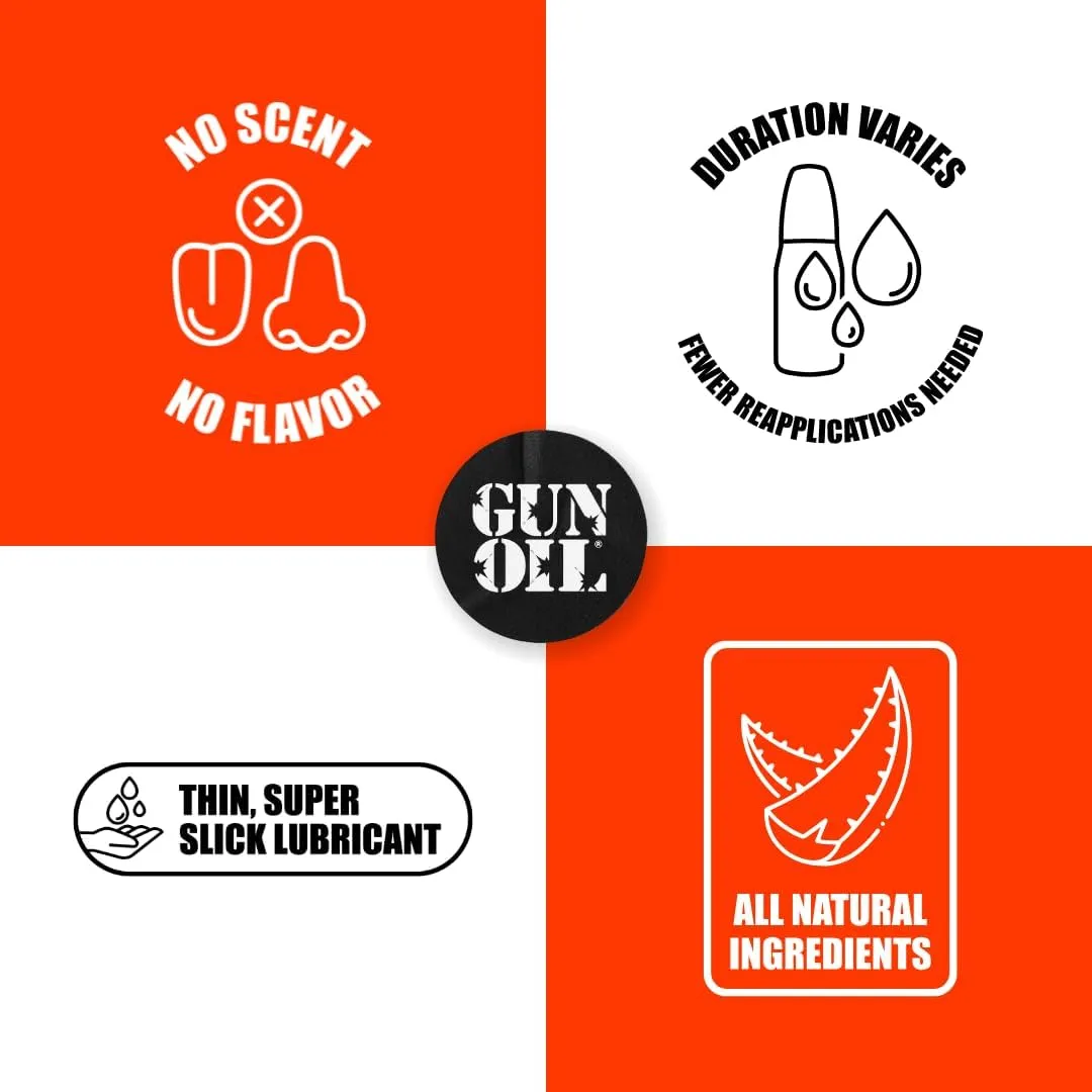 Gun Oil Silicone Based Lubricant 8 Ounce Personal Long-Lasting Sex Lube Condom & Latex-Safe Hypoallergenic Unscented No Residue Non Sticky Intimate Lubrication Works Underwater Couples, Men and Women
