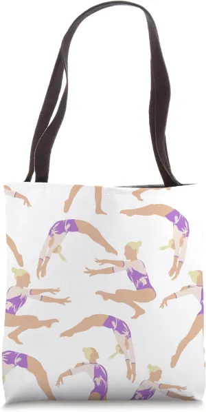 Gymnastics Daughter Tumbling Gymnast Flip Beam Bars Purple Tote Bag