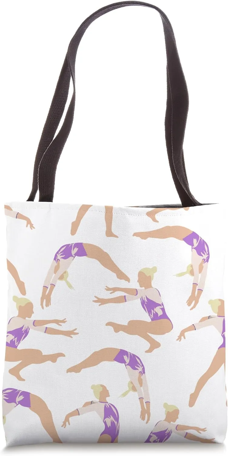 Gymnastics Daughter Tumbling Gymnast Flip Beam Bars Purple Tote Bag