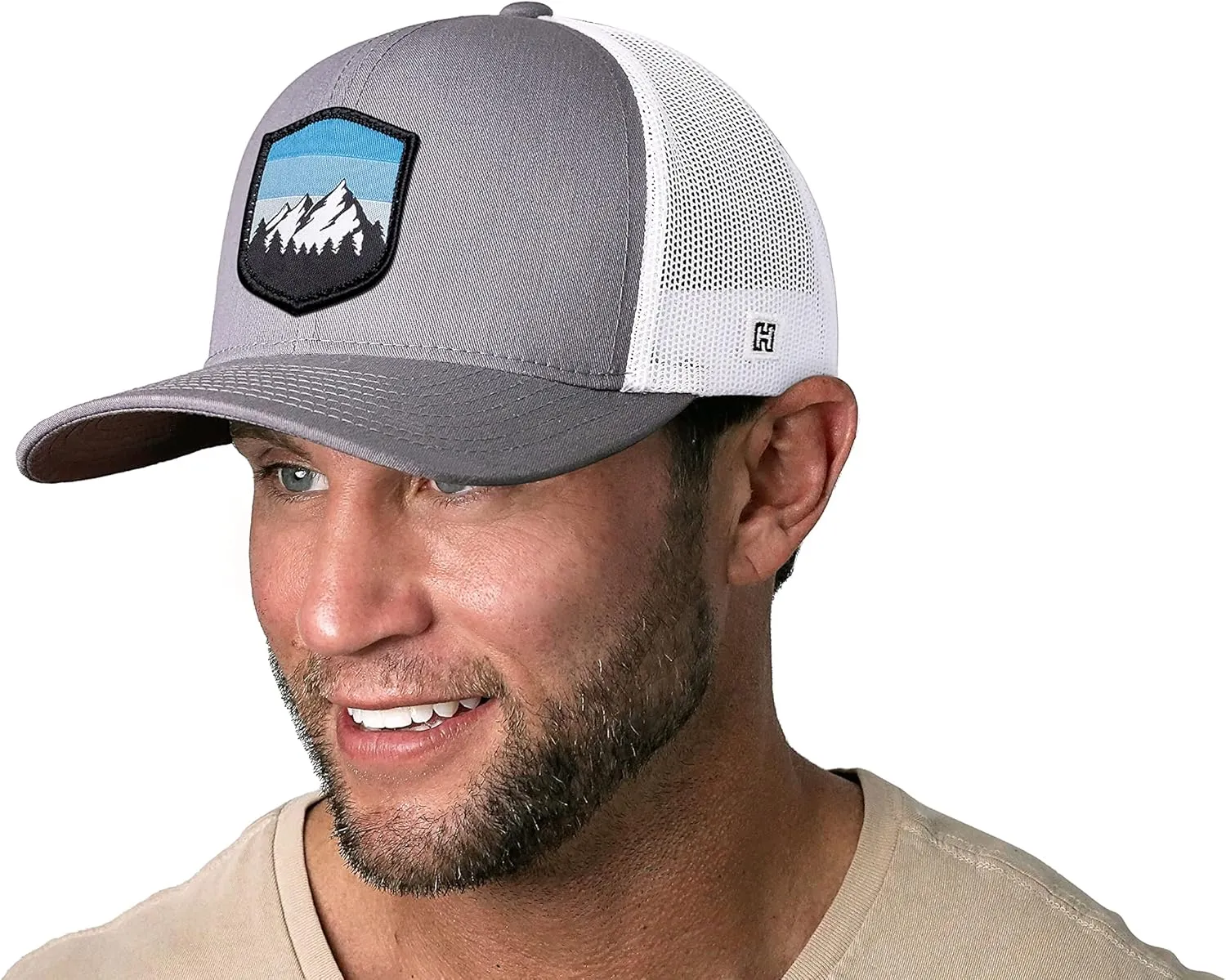 HAKA Camping Trucker Hat, Mountain Mesh Outdoor Hat for Men & Women, Adjustable Snapback Baseball Cap, Golf Hat