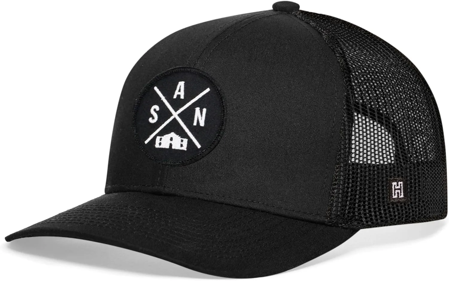 HAKA State City Trucker Hat for Men & Women, Adjustable Baseball Hat, Mesh Snapback, Sturdy Outdoor Black Golf Hat