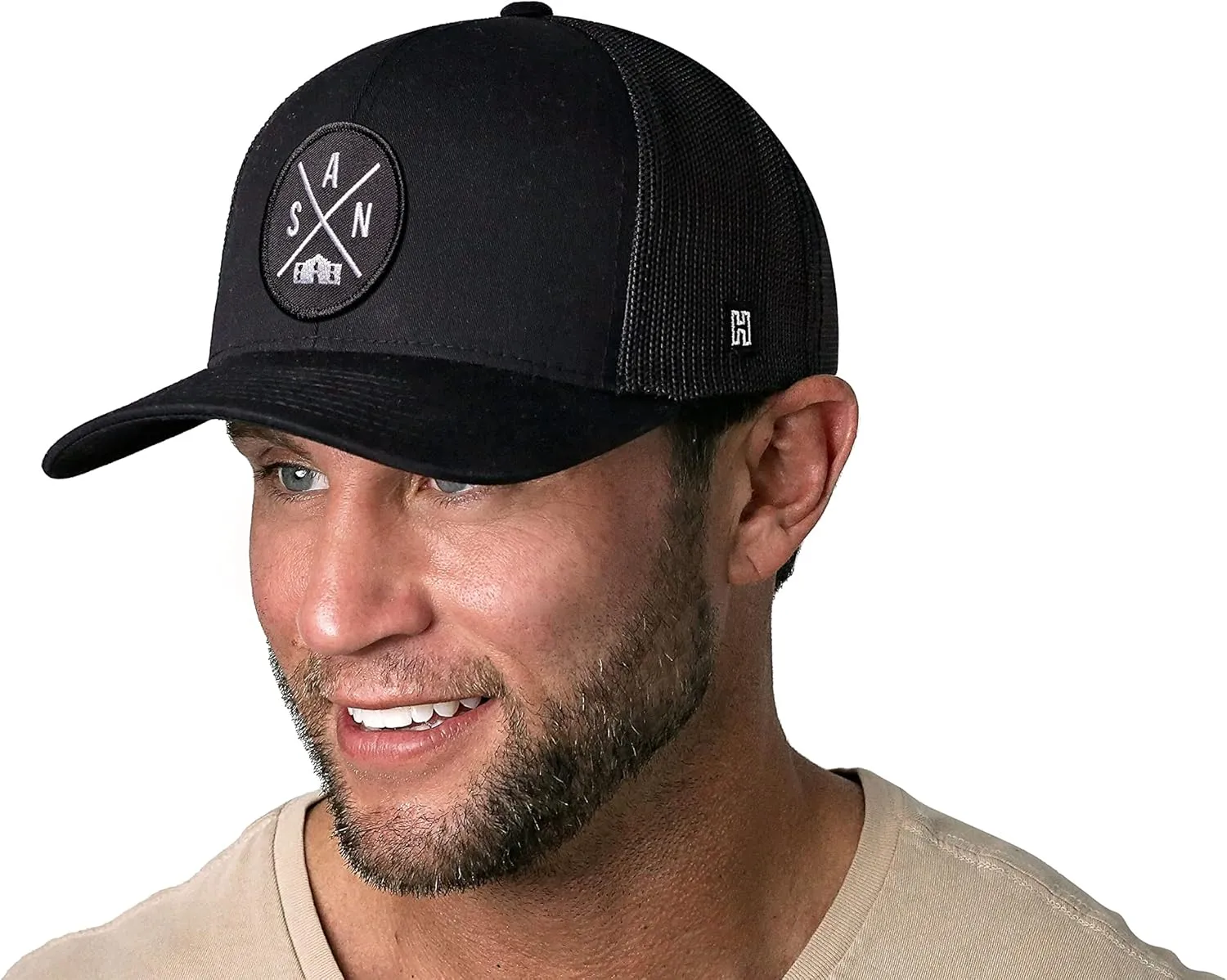 HAKA State City Trucker Hat for Men & Women, Adjustable Baseball Hat, Mesh Snapback, Sturdy Outdoor Black Golf Hat