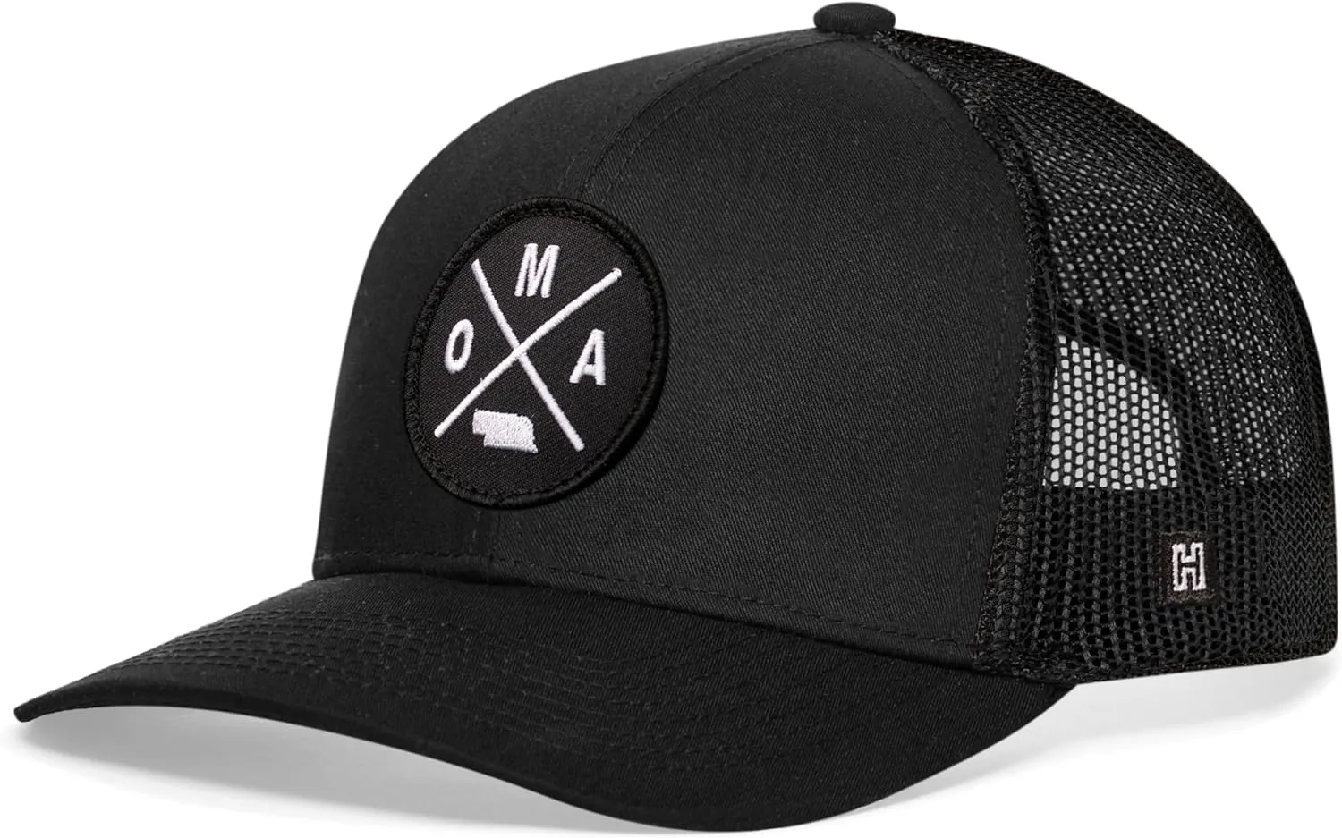 HAKA State City Trucker Hat for Men & Women, Adjustable Baseball Hat, Mesh Snapback, Sturdy Outdoor Black Golf Hat