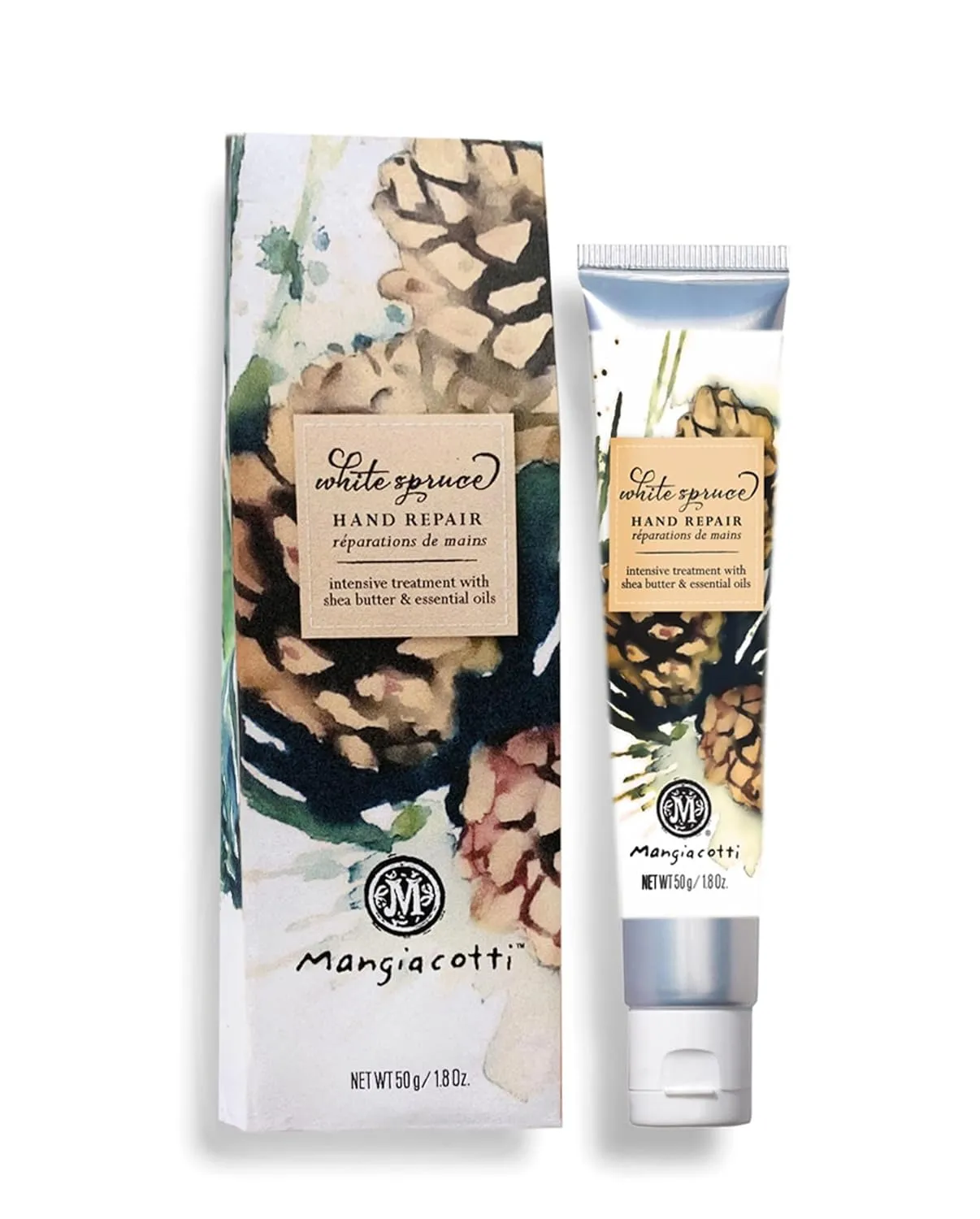 Hand Repair Cream – Shea Butter & Chamomile, Fast-Absorbing Moisturizer for Dry Hands, Made in USA, 1.8oz, White Spruce