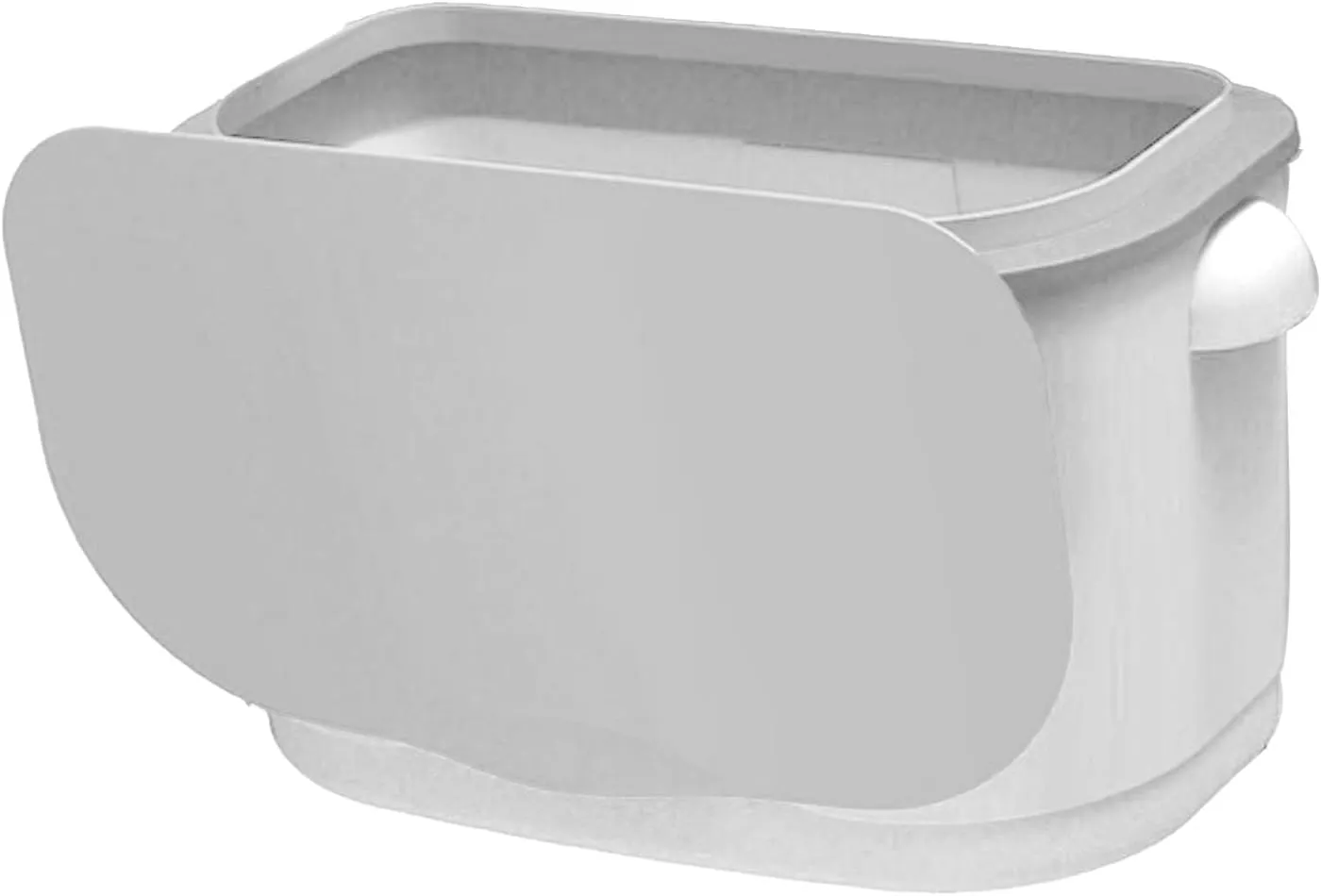 Hanging Trash Can Wall Mounted Collapsible Garbage Waste Bin Space Saving Can with Cover (Ivory White)