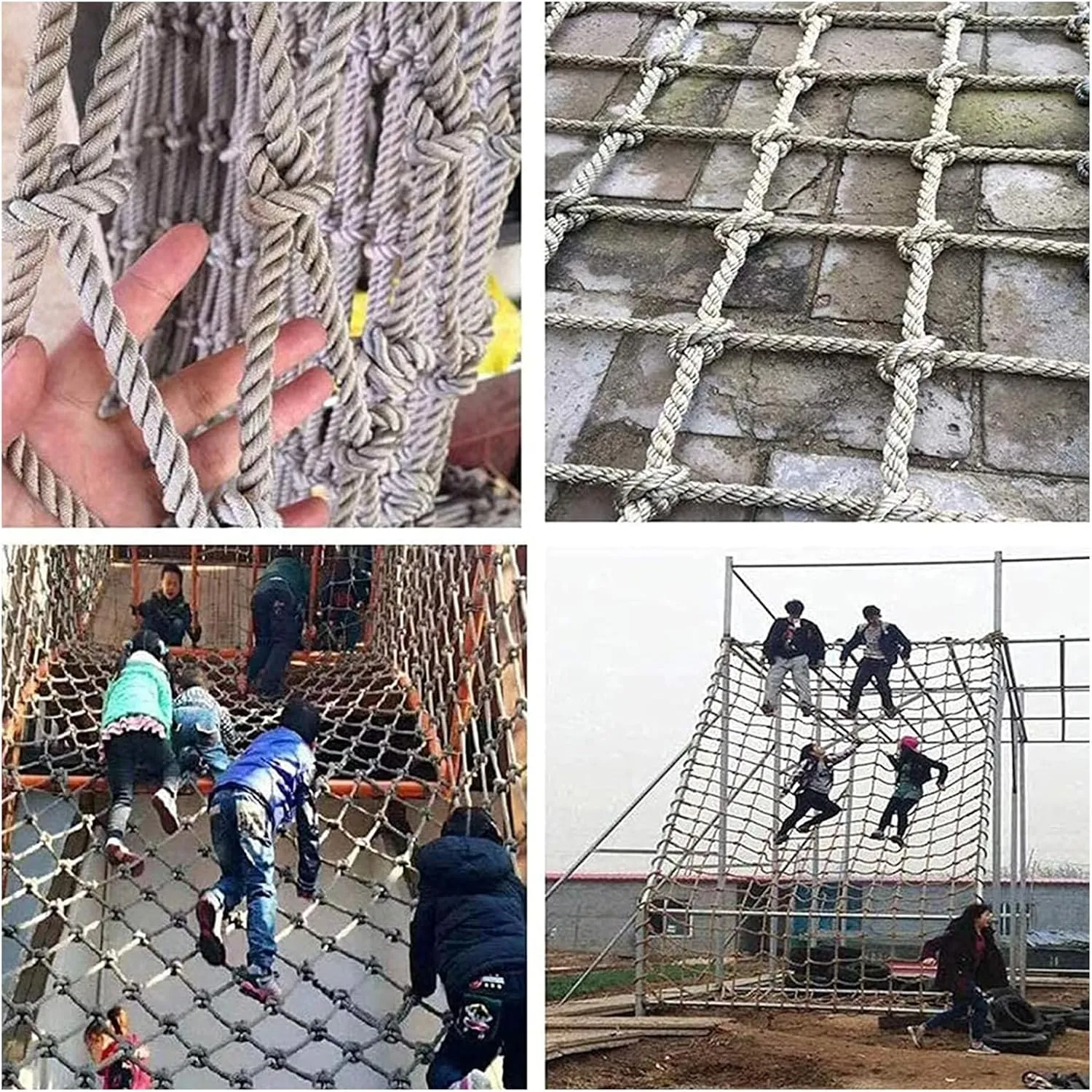 Heavy Duty Climbing Net Indoor Outdoor Decor Rope Net Safety Playground Fence Protective Mesh Truck Cargo Net Cover,1Mx2M(3.3FTx6.6FT)