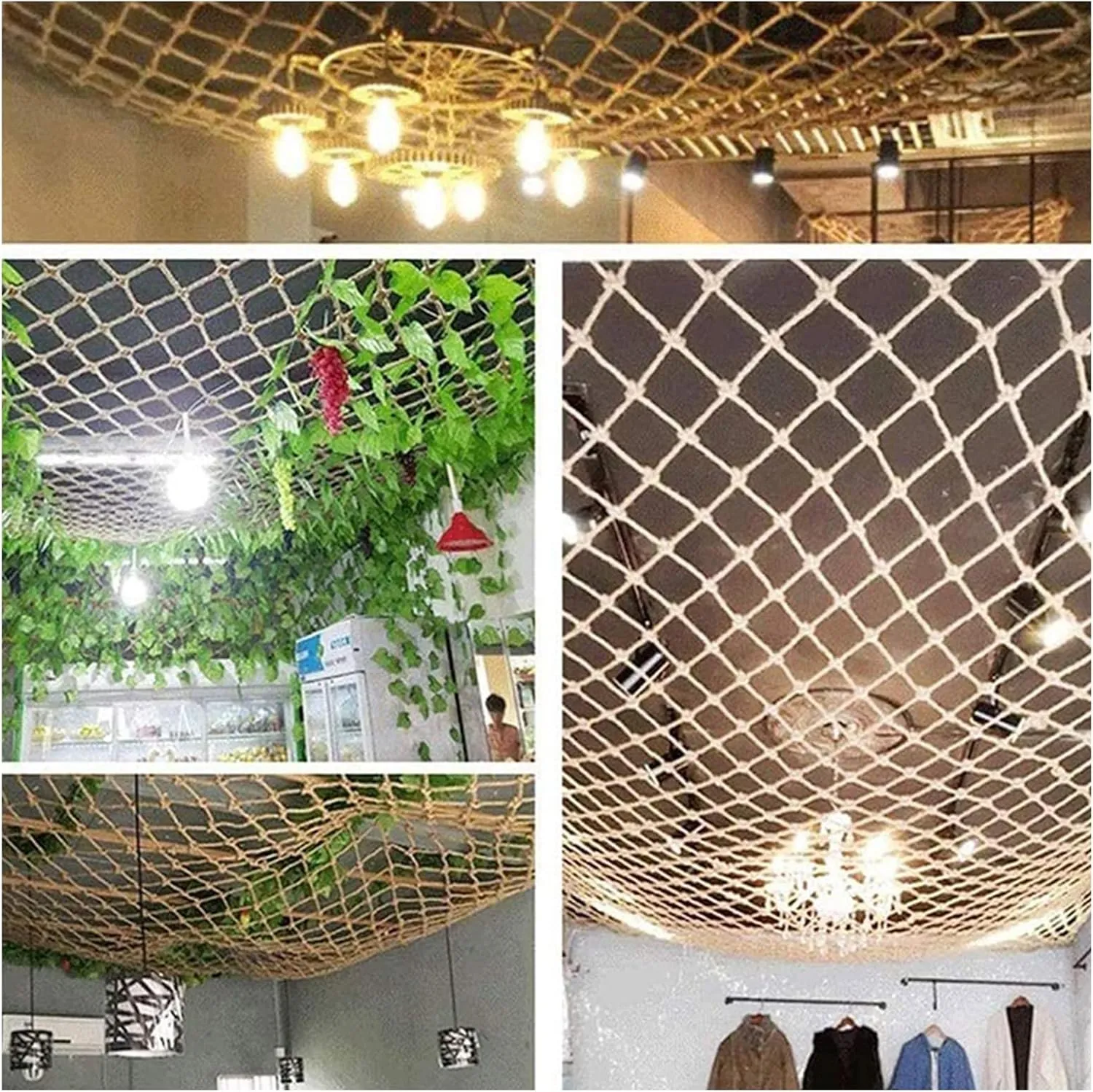 Heavy Duty Climbing Net Indoor Outdoor Decor Rope Net Safety Playground Fence Protective Mesh Truck Cargo Net Cover,1Mx2M(3.3FTx6.6FT)