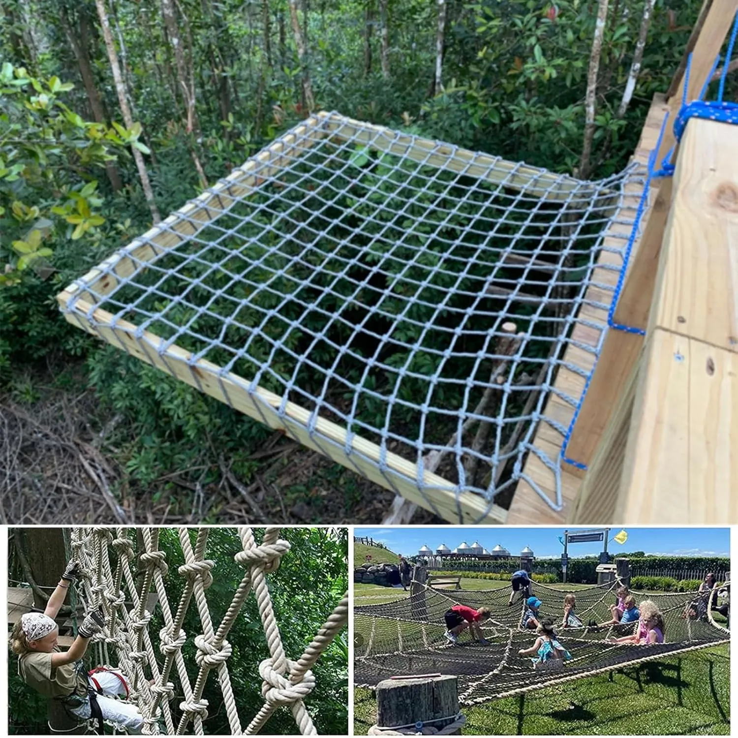 Heavy Duty Climbing Net Indoor Outdoor Decor Rope Net Safety Playground Fence Protective Mesh Truck Cargo Net Cover,1Mx2M(3.3FTx6.6FT)